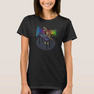 T Rex Dj Party Klubb Dinosaur Disk Jockey Edm Danc Shirt