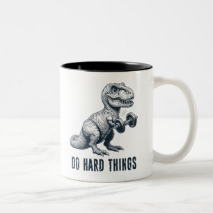 T-Rex Do Hard Sak Två-Tonad Mugg