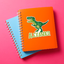 T-rex-dosinosaur med Anpassningsbar Kids Namn Klistermärken