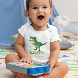 T-rex-dosinosaur med Anpassningsbar Kids Namn T Shirt