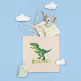 T-rex-dosinosaur med Anpassningsbar Kids Namn Tygkasse