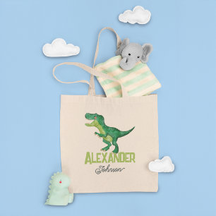 T-rex-dosinosaur med Anpassningsbar Kids Namn Tygkasse