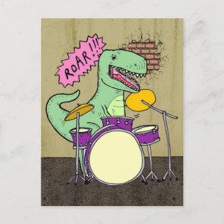 T Rex Drums Vykort