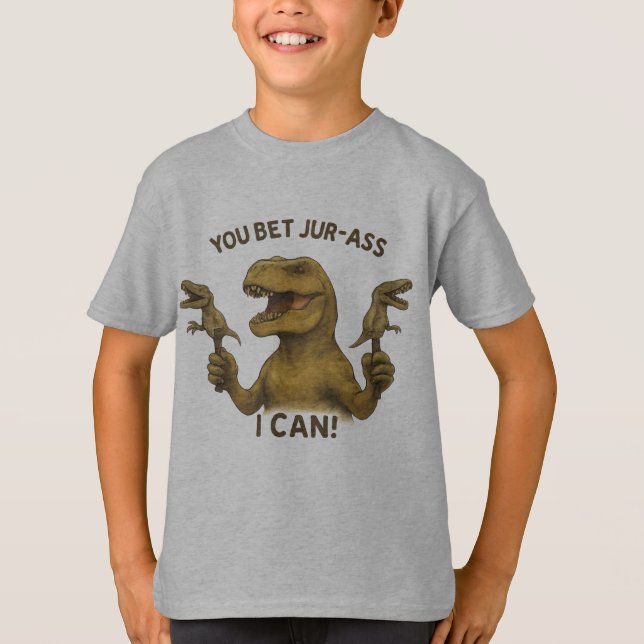 T-Rex du Bet Jur-Ass jag kan T Shirt (Framsida)
