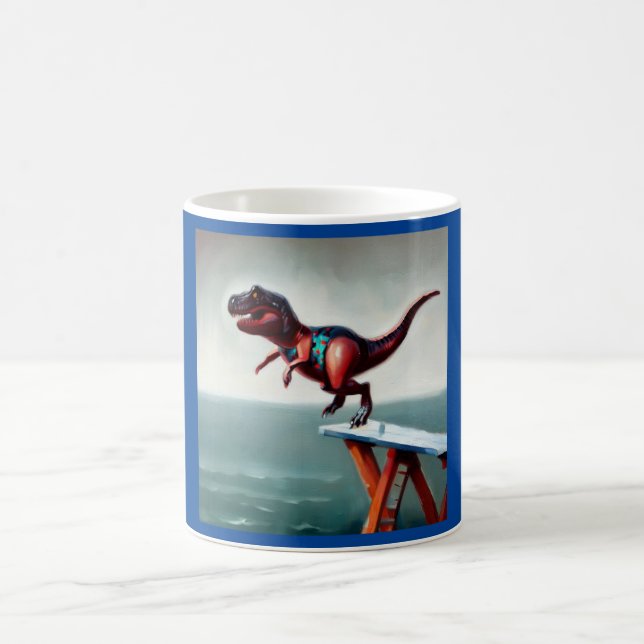 T Rex dyving Kaffemugg (Center)