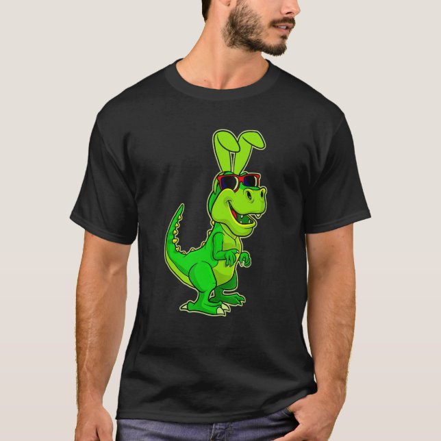 T Rex Easter Bunny Dinosaur Boys Basket Stuffers K T Shirt (Framsida)