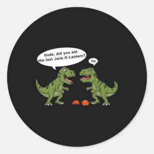 T Rex Eats Jack o lantern Halloween Boys Girls Kid Runt Klistermärke
