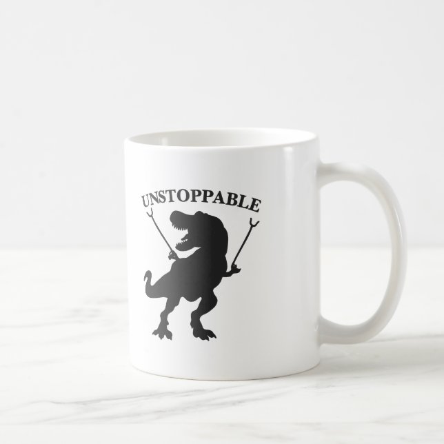 T-rex ej stoppbar - Välj bakgrundsbild färg Kaffemugg (Höger)