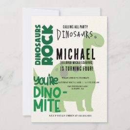 T-Rex-födelsedagsinbjudningar - Dino Party Elegant Inbjudningar
