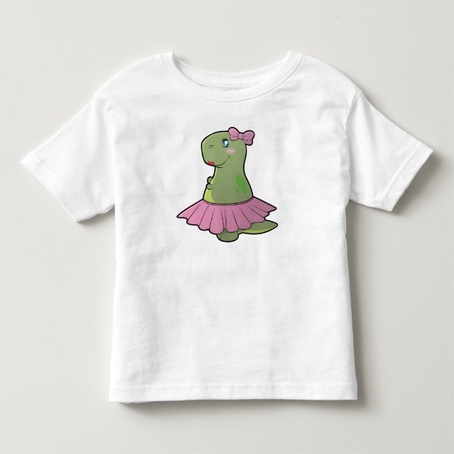 T-Rex för småbarnflickaDinosaur klänning T-shirt (Framsida)