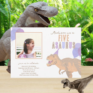T-Rex, fotopatron oavsett ålder, Födelsedagsfest Inbjudningar