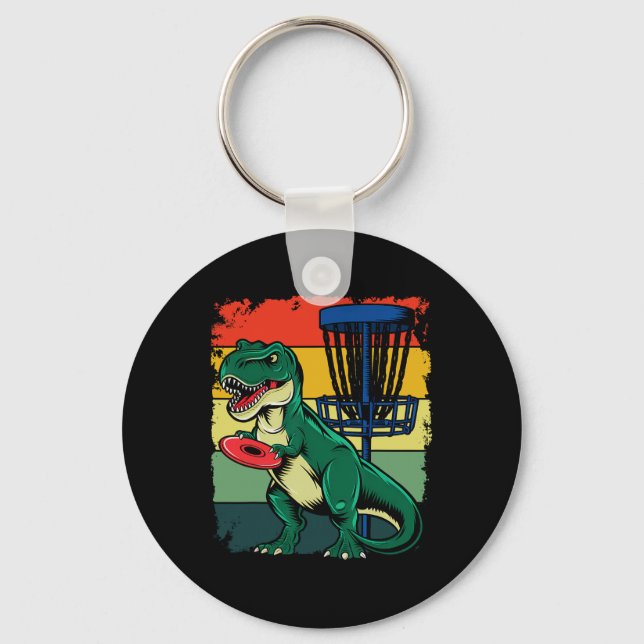 T Rex Frisbee Dinosaur Fritids Kastare Dino Di Nyckelring (Framsida)