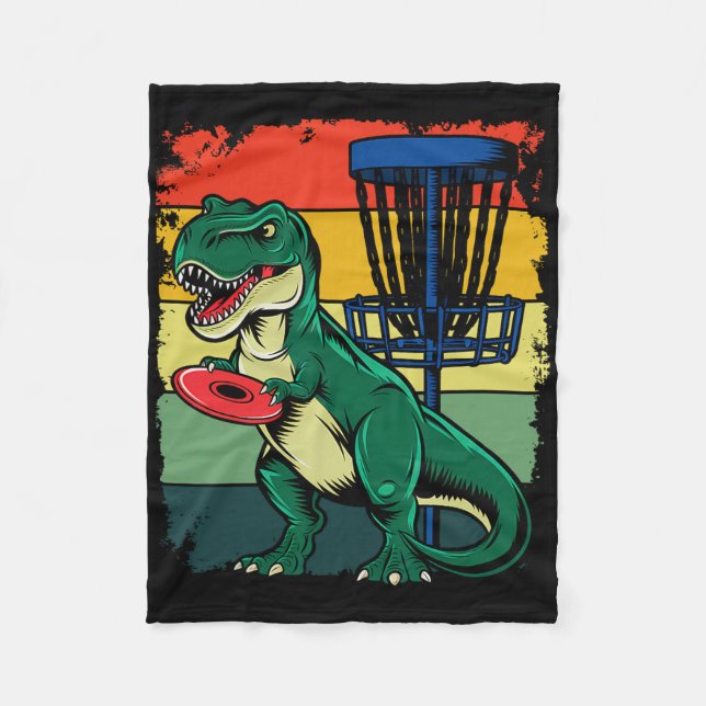 T Rex Frisbee Dinosaur Fritidskastare Dino Di Fleecefilt (Framsidan)