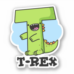 T-Rex Funny Alphabet Dinosaur Pun Klistermärken