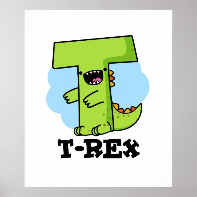 T-Rex Funny Alphabet Dinosaur Pun Poster (Framsidan)