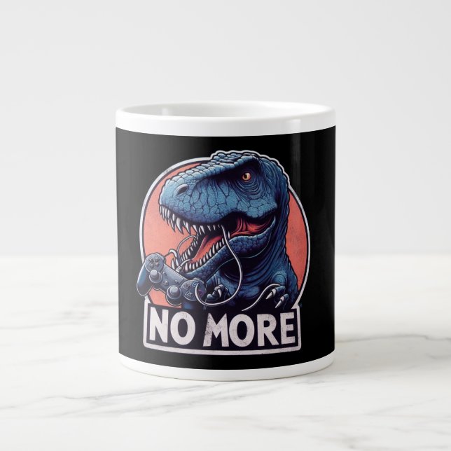 T-Rex Gamer Inte Mer Design Jumbo Mugg (Framsidan)