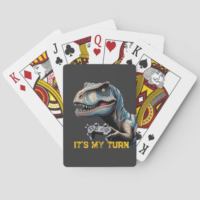 T-Rex Gamer It’s My Turn Design Casinokort (Baksidan)
