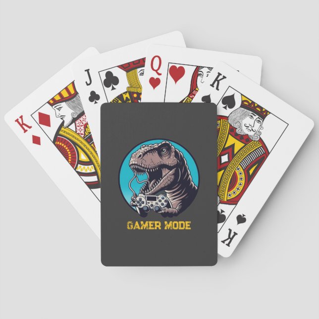 T-Rex Gamer-läge Dinosaurie Konst Casinokort (Baksidan)