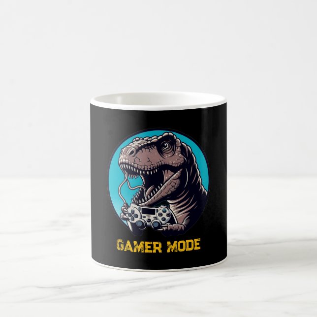 T-Rex Gamer-läge Dinosaurie Konst Kaffemugg (Center)