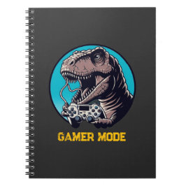 T-Rex Gamer Mode Dinosaur Art Anteckningsbok