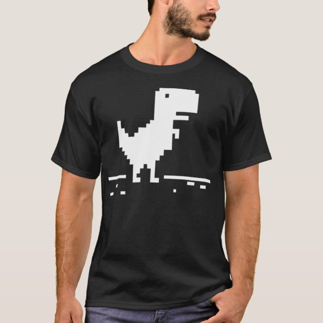 T-Rex Geek Dinosaur Pixel Art No Internet Connecti T Shirt (Framsida)