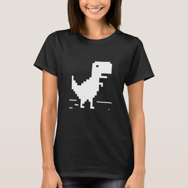 T-Rex Geek Dinosaur Pixel Art Webben Developer Ner T Shirt (Framsida)