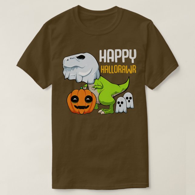 T-Rex Ghost Lazy Halloween Costume Dinosaur Pun Pu T Shirt (Design framsida)