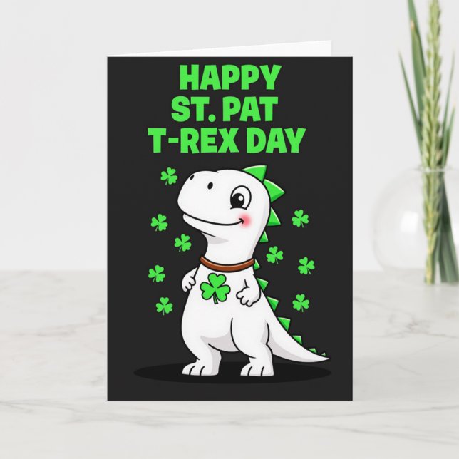 T Rex Glad St Patricks Day-kort Kort (Framsida)