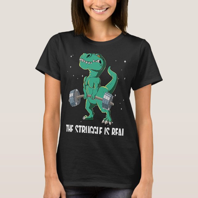T-rex-gramviktsutbildning Kampen är verklig T Shirt (Framsida)