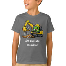T-Rex Grävmaskin Bygg Pojke T-Shirt