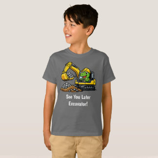 T-Rex Grävmaskin Bygg Pojke T-Shirt