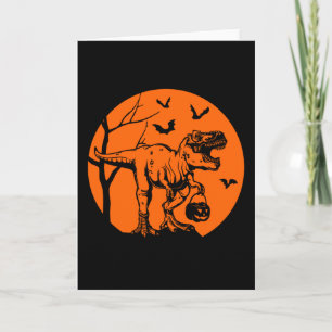 t rex halloween-dinosauriergåva till honom kort