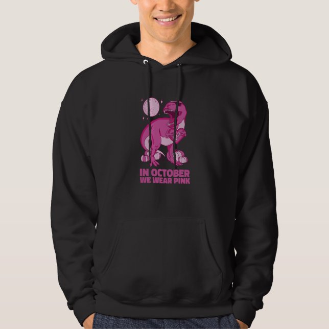 T Rex Halloween October Pink  Men Women Hoodie (Framsida)
