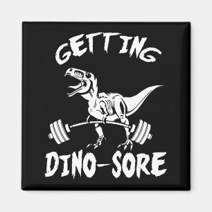 T-Rex, hämta Dino-sår, funny, Tecknad, workout Magnet
