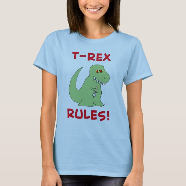 T-REX HÄRSKAR DINOSAUREN TEE SHIRT (Framsida)