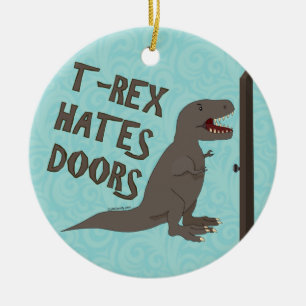 T-Rex-hastighetsdörrar Julgransprydnad Keramik