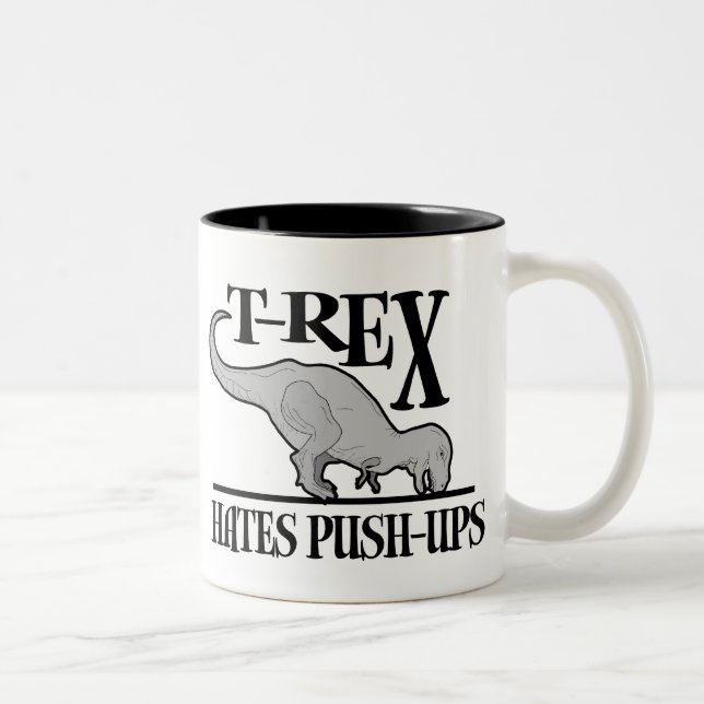 T-Rex hat Push-Ups $18,95 Två-Tonad Mugg (Höger)