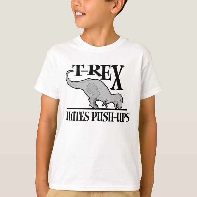 T-Rex hat Push-Ups $20,95 ungar T Shirt (Framsida)