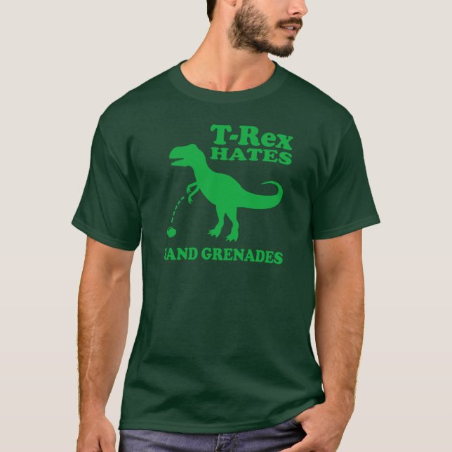 T-Rex hat räcker granater T-shirt (Framsida)