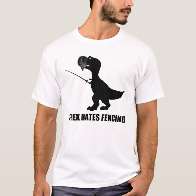 T-Rex hat som fäktar den ljusa T-tröja Tee (Framsida)