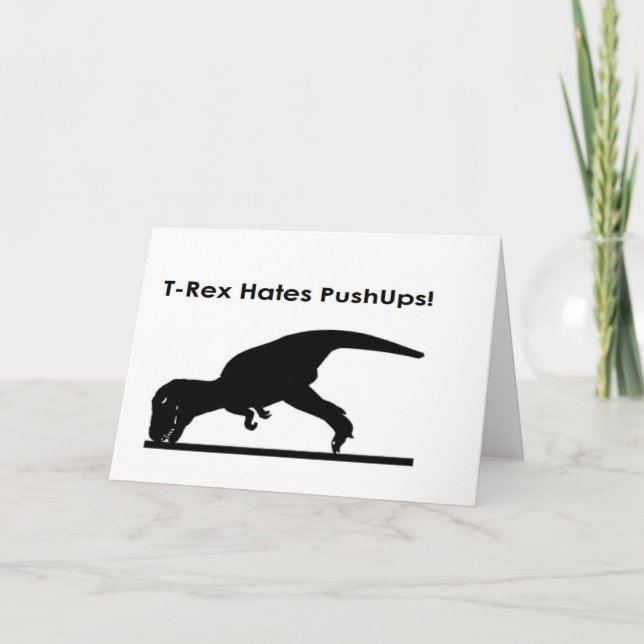 T-Rex hatar armhävningar armhävningar humor rolig Kort (Framsida)