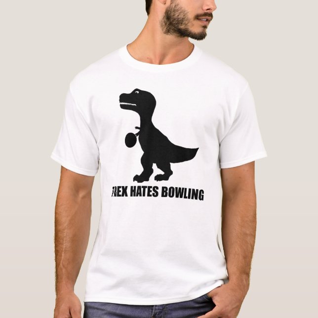 T-Rex hatar bowlingT-tröja T-shirt (Framsida)