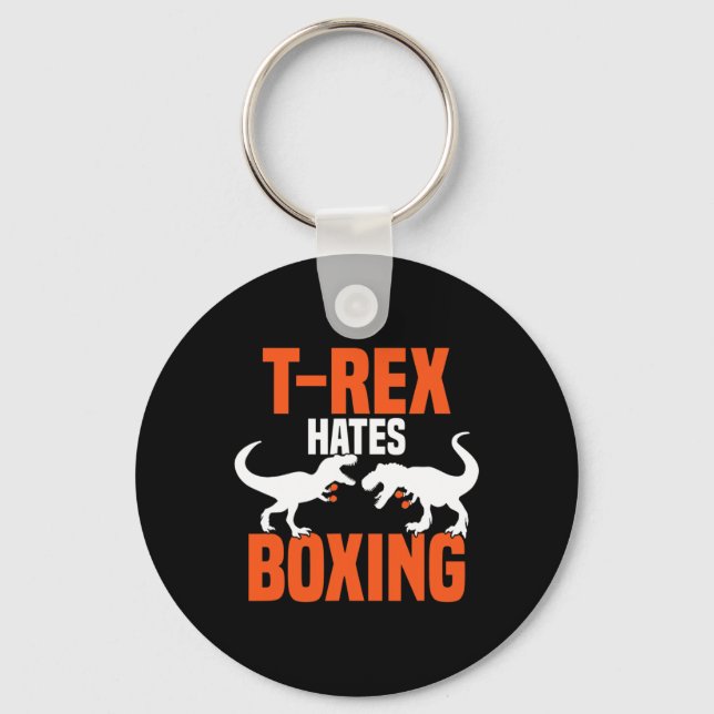 T-rex hatar boxning - boxning sparring kickboxning nyckelring (Framsida)
