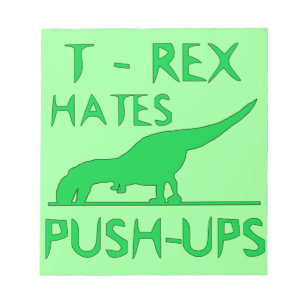 T-REX HATAR den roliga Dino för PUSHUPS designen Anteckningsblock
