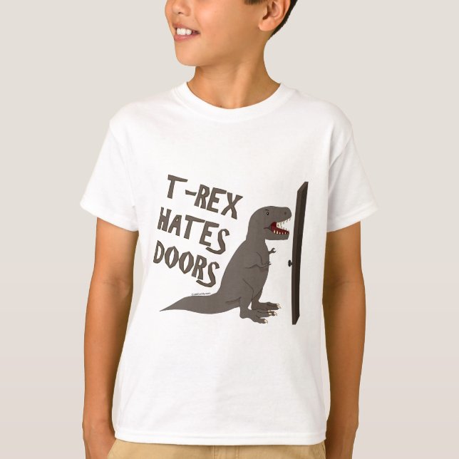 T-Rex hatar dörrar T-shirt (Framsida)