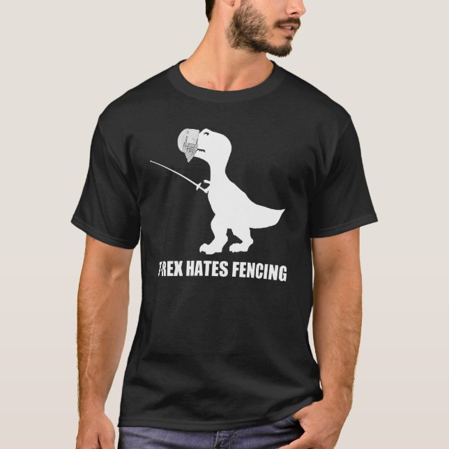 T-Rex hatar fäktningmörkT-tröja Tee Shirt (Framsida)