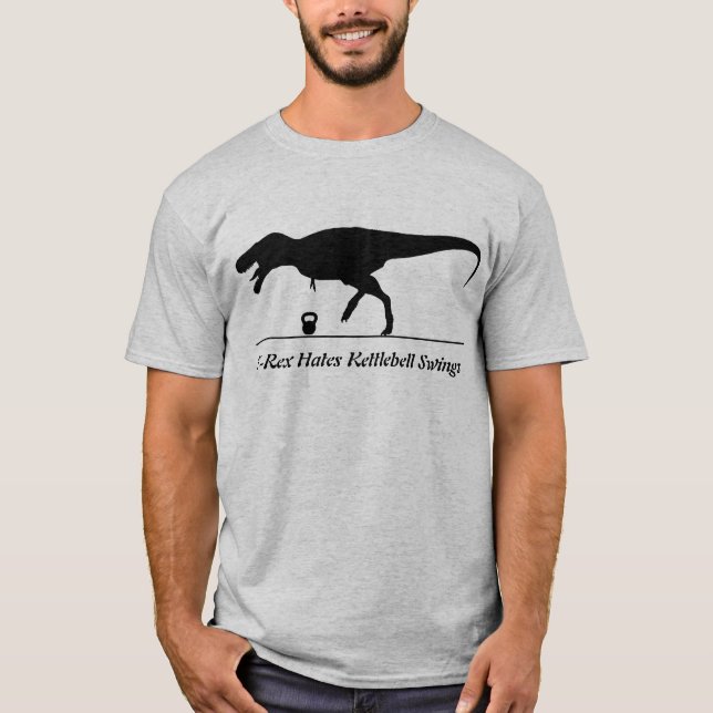 T-Rex hatar Kettlebell gungor T-shirt (Framsida)