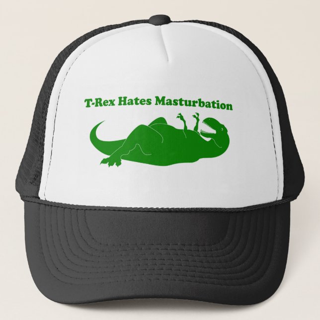 T-rex hatar Masturbationtruckerkepsen Truckerkeps (Framsida)