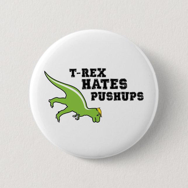 T-rex hatar Pushups Knapp (Framsida)
