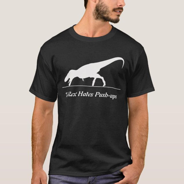 T-Rex hatar pushups T-shirt (Framsida)
